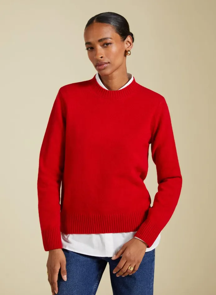 Baukjen Zucca Wool Blend Crew NeckJumper Crimson Red Clothing