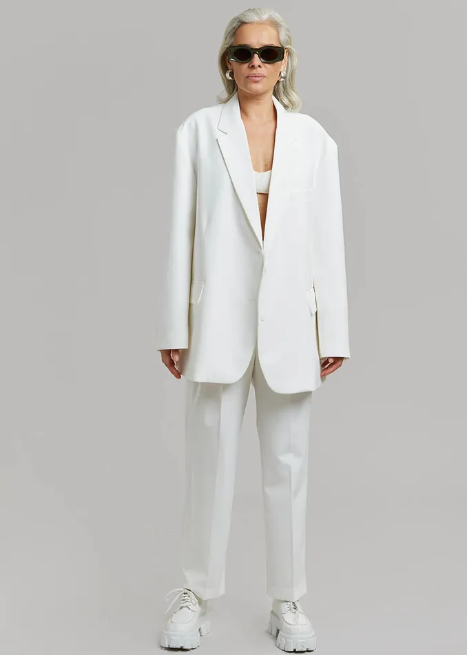 Bea Blazer 8211 White Women The Frankie Shop Clothing