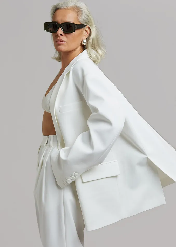 Bea Blazer 8211 White Women The Frankie Shop Clothing