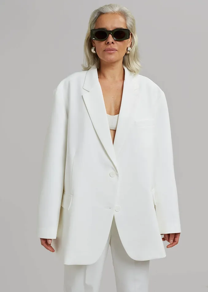 Bea Blazer 8211 White Women The Frankie Shop Clothing