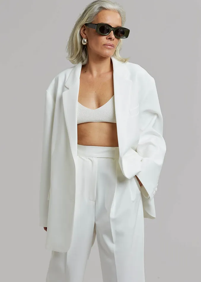 Bea Blazer 8211 White Women The Frankie Shop Clothing