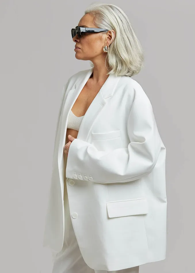 Bea Blazer 8211 White Women The Frankie Shop Clothing