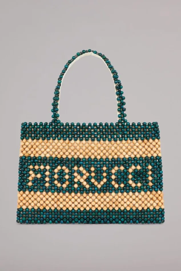 Beaded Logo Tote Bag Green Os Accessories Fiorucci