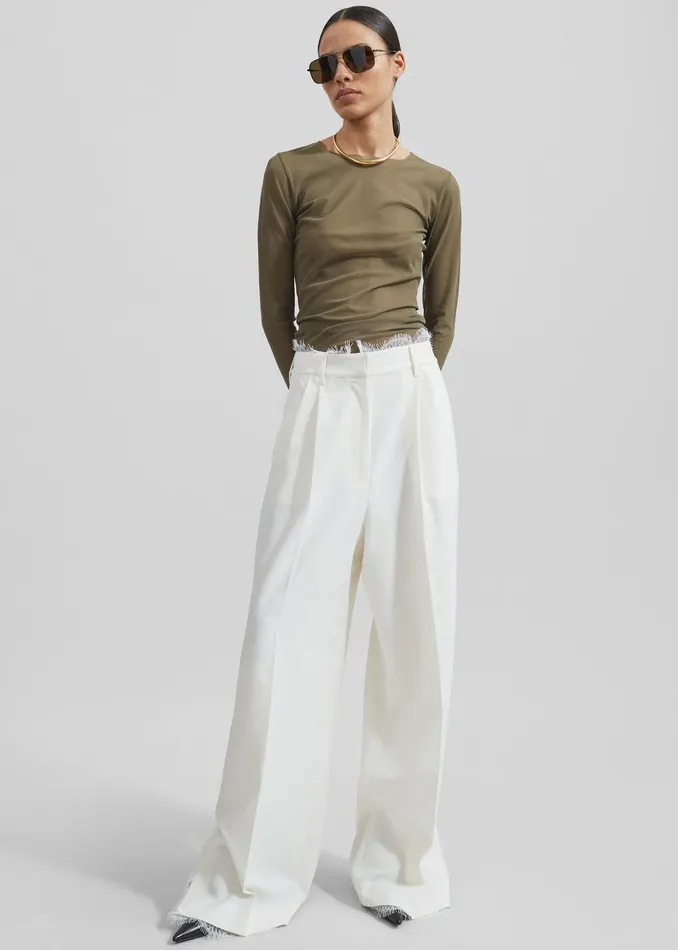 Beaufille Celeste Lace Trousers 8211 Alabaster Women The Frankie Shop Clothing