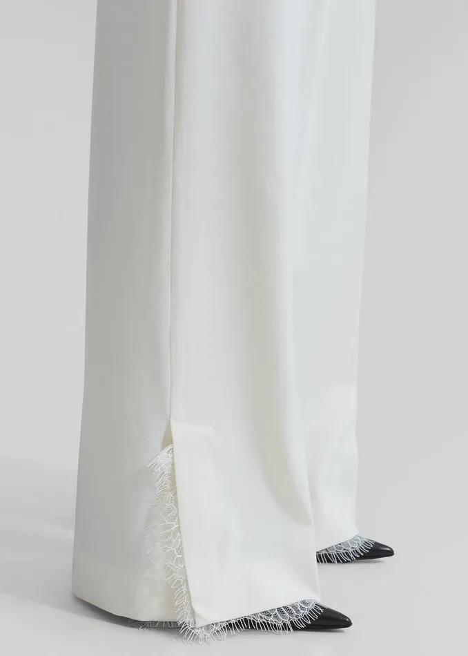 Beaufille Celeste Lace Trousers 8211 Alabaster Women The Frankie Shop Clothing