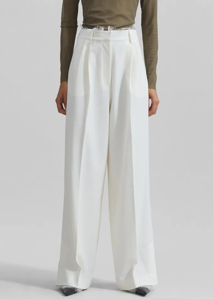 Beaufille Celeste Lace Trousers 8211 Alabaster Women The Frankie Shop Clothing