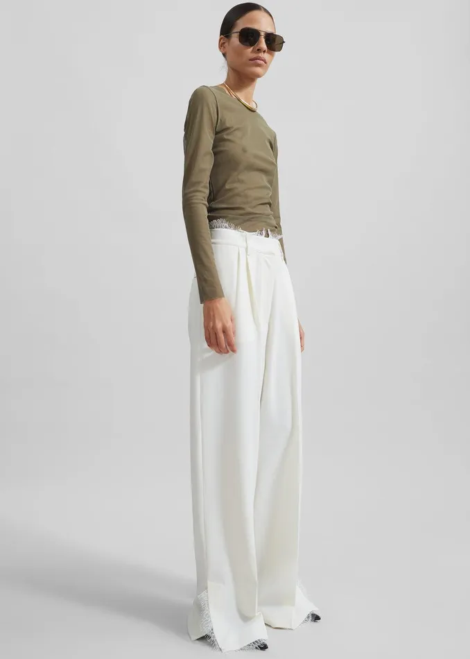 Beaufille Celeste Lace Trousers 8211 Alabaster Women The Frankie Shop Clothing