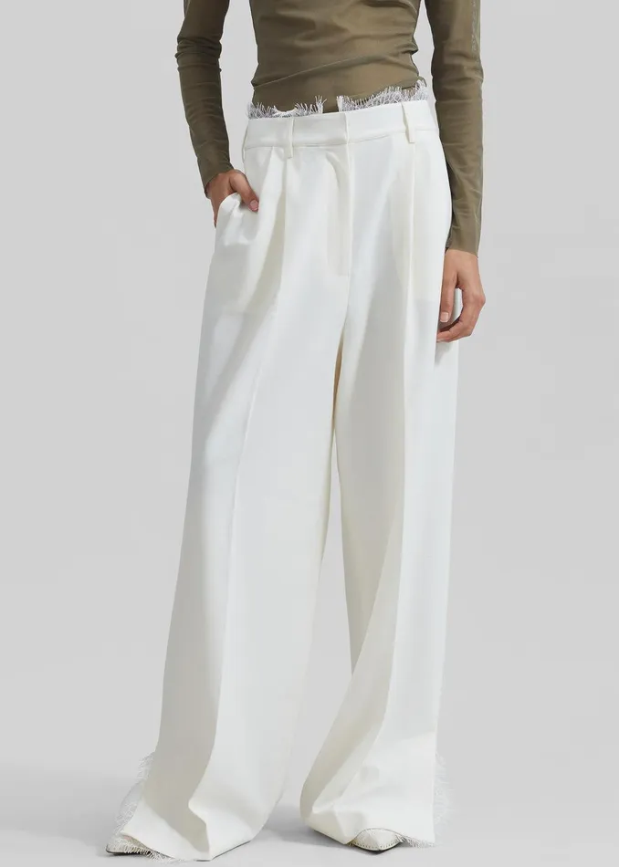 Beaufille Celeste Lace Trousers 8211 Alabaster Women The Frankie Shop Clothing