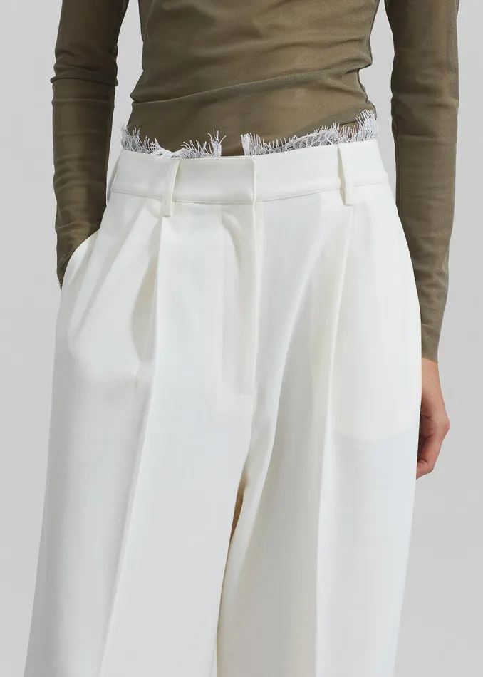 Beaufille Celeste Lace Trousers 8211 Alabaster Women The Frankie Shop Clothing