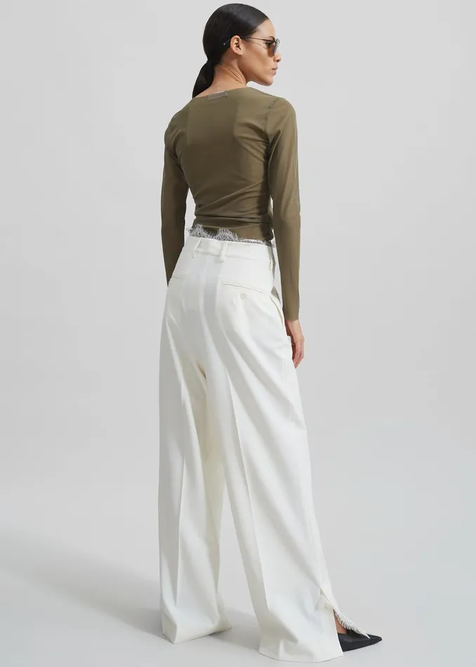 Beaufille Celeste Lace Trousers 8211 Alabaster Women The Frankie Shop Clothing
