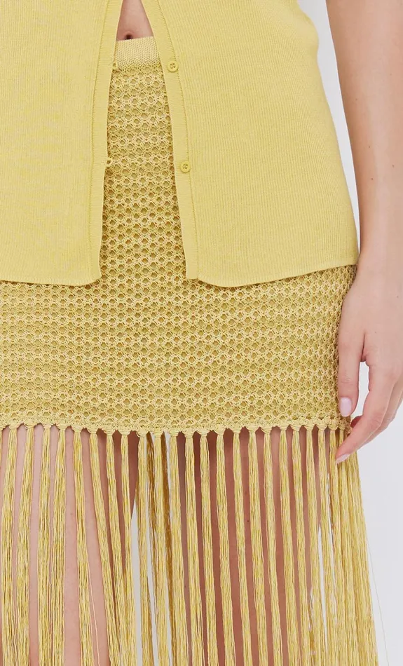 Bec Bridge CALISTA FRINGE MINI SKIRT 8211 CITRUS Women Skirts