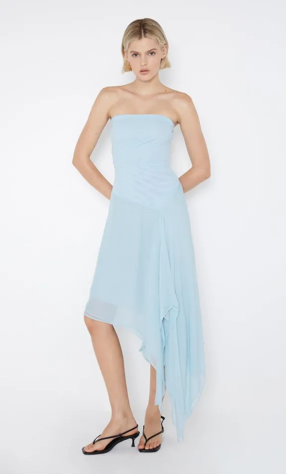 Bec Bridge ELZETTE STRAPLESS MIDI DRESS 8211 DOLPHIN BLUE Women Wedding Guest