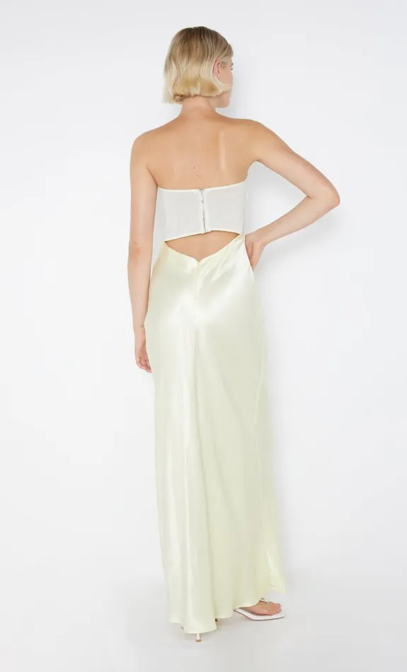 Bec Bridge HALLE STRAPLESS DRESS 8211 ICE YELLOW Women Bridesmaid Dresses