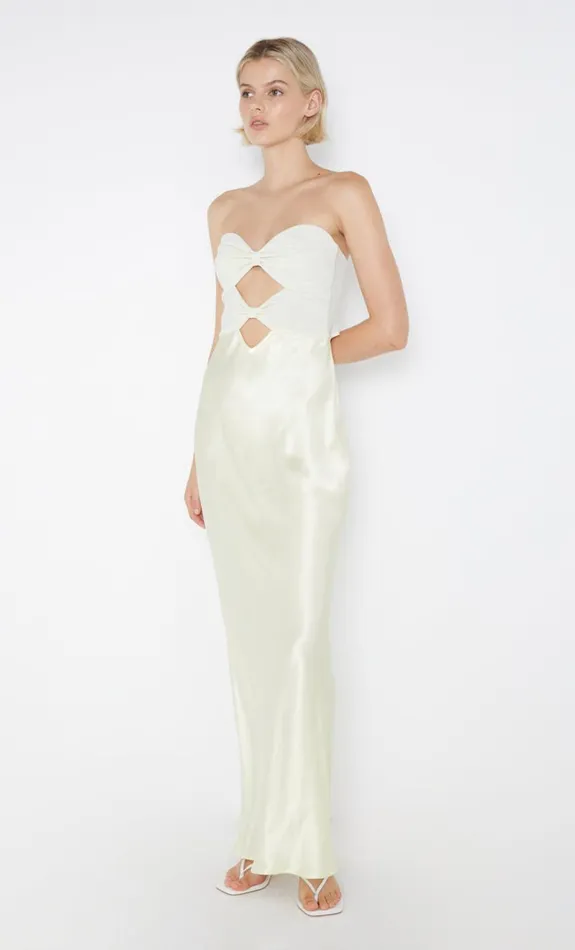 Bec Bridge HALLE STRAPLESS DRESS 8211 ICE YELLOW Women Bridesmaid Dresses