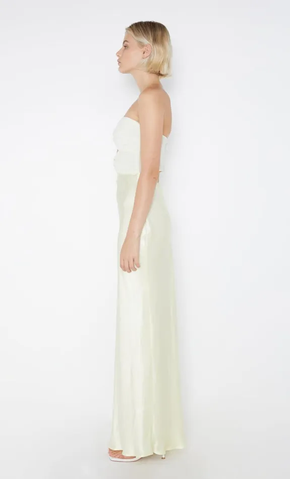 Bec Bridge HALLE STRAPLESS DRESS 8211 ICE YELLOW Women Bridesmaid Dresses