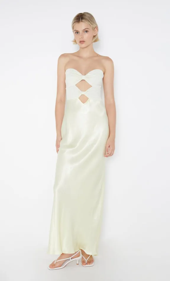 Bec Bridge HALLE STRAPLESS DRESS 8211 ICE YELLOW Women Bridesmaid Dresses
