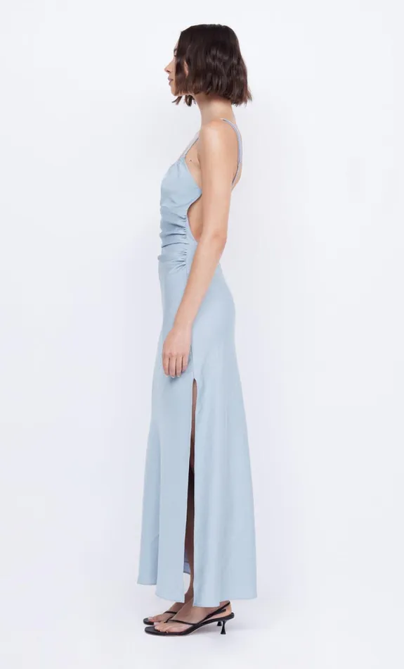 Bec Bridge MARI LOU GATHERED MAXI DRESS 8211 DOVE BLUE Women Bridesmaid Dresses