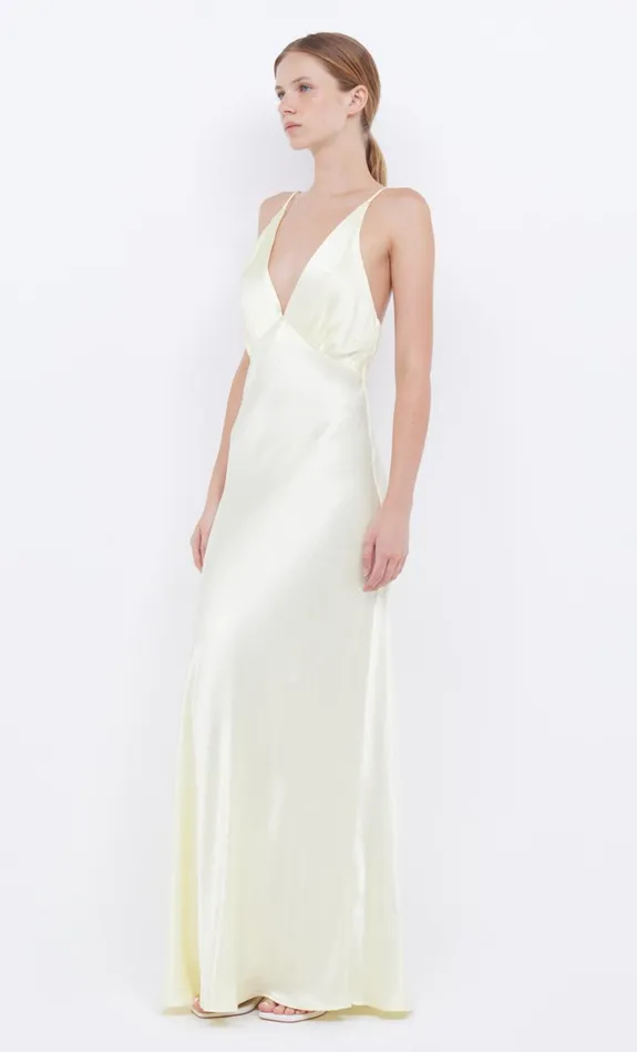 Bec Bridge MOON DANCE V MAXI DRESS 8211 ICE YELLOW Women Maxi Dresses