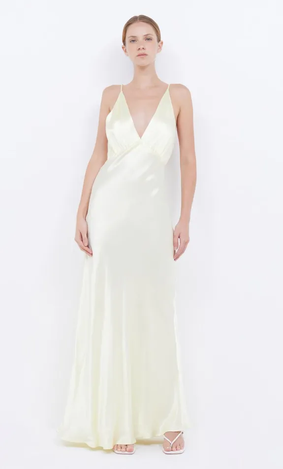Bec Bridge MOON DANCE V MAXI DRESS 8211 ICE YELLOW Women Maxi Dresses