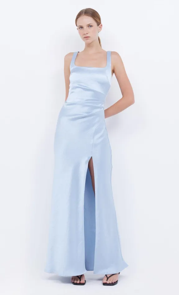 Bec Bridge THE DREAMER SQUARE NECK DRESS 8211 DUSTY BLUE Women Maxi Dresses