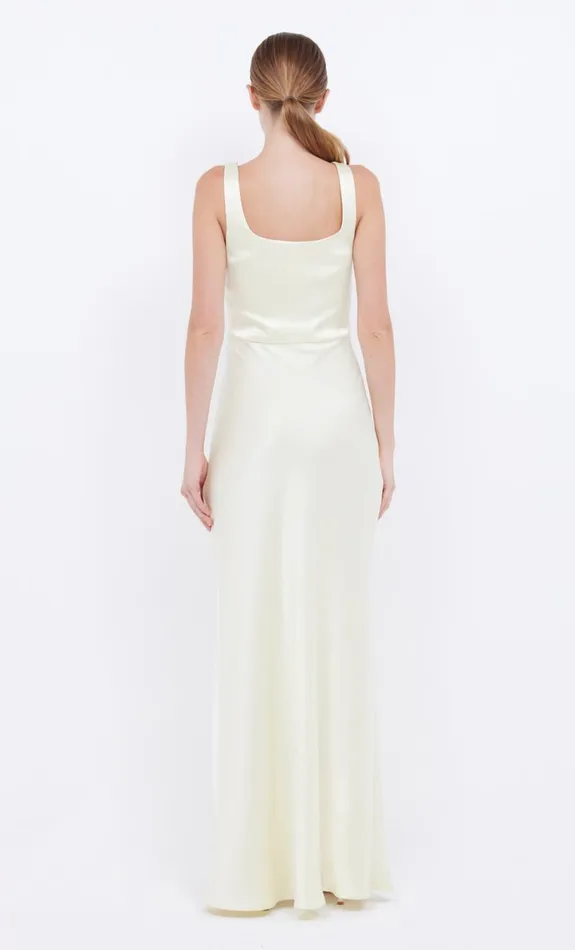 Bec Bridge THE DREAMER SQUARE NECK DRESS 8211 ICE YELLOW Women Maxi Dresses