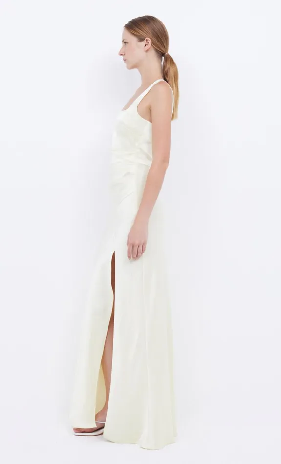Bec Bridge THE DREAMER SQUARE NECK DRESS 8211 ICE YELLOW Women Maxi Dresses