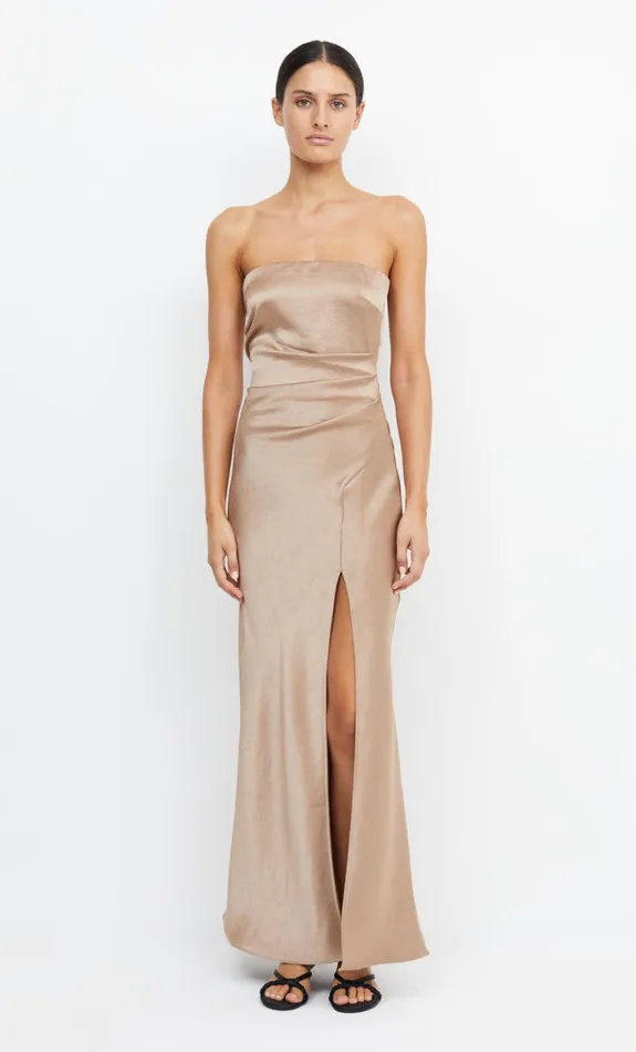 Bec Bridge THE DREAMER STRAPLESS DRESS 8211 GOLDEN Women Maxi Dresses