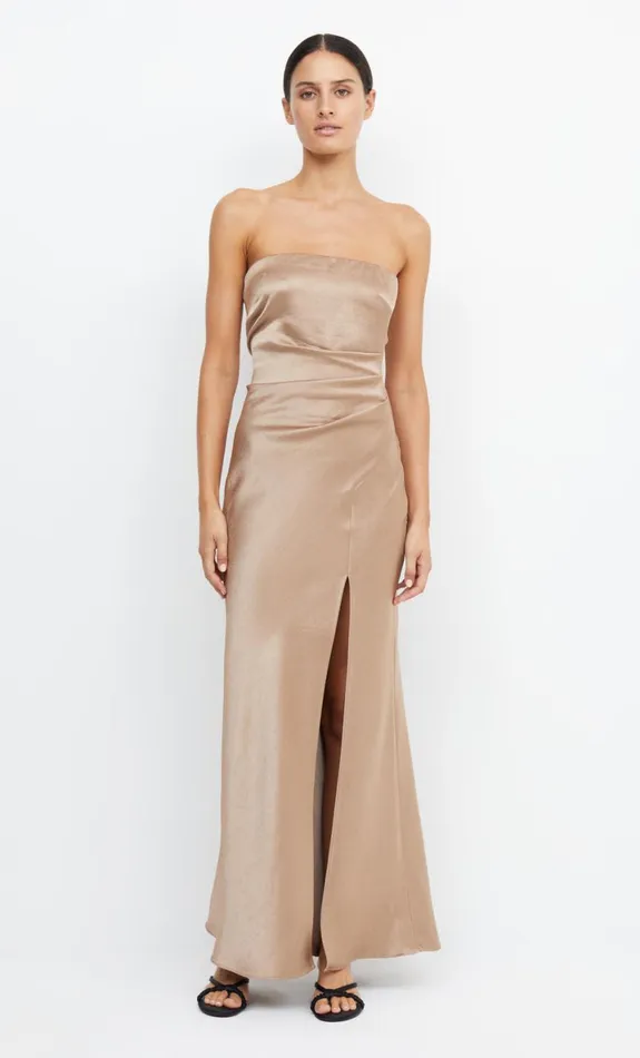 Bec Bridge THE DREAMER STRAPLESS DRESS 8211 GOLDEN Women Maxi Dresses