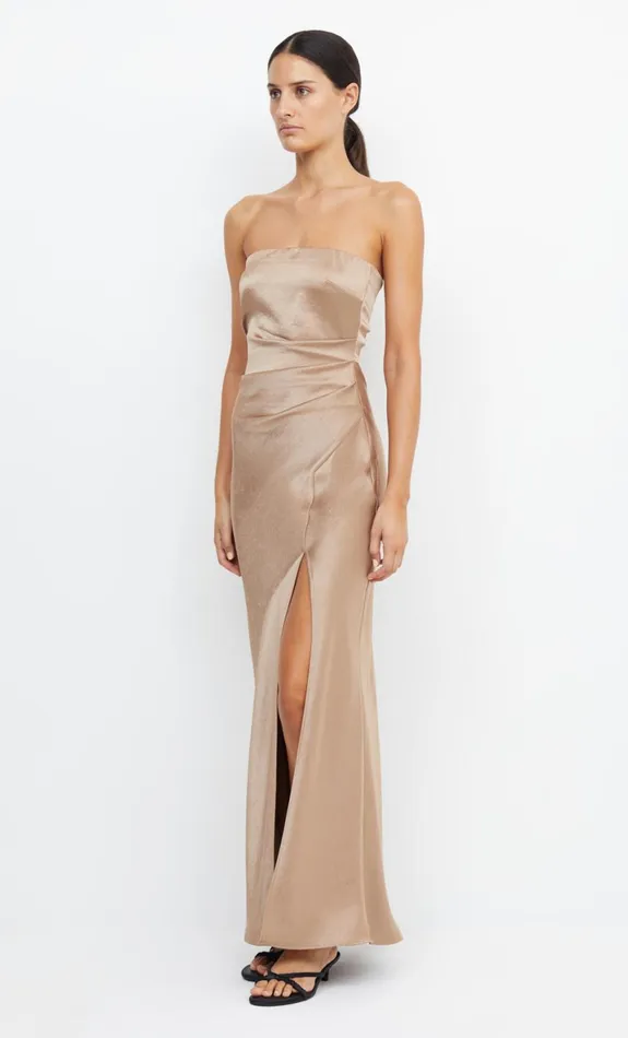 Bec Bridge THE DREAMER STRAPLESS DRESS 8211 GOLDEN Women Maxi Dresses