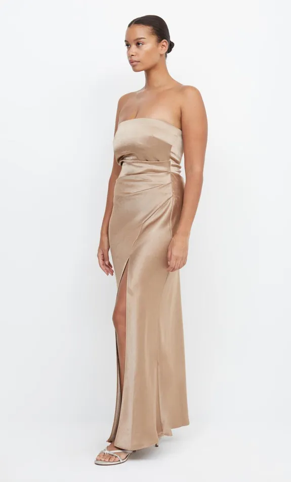 Bec Bridge THE DREAMER STRAPLESS DRESS 8211 GOLDEN Women Maxi Dresses