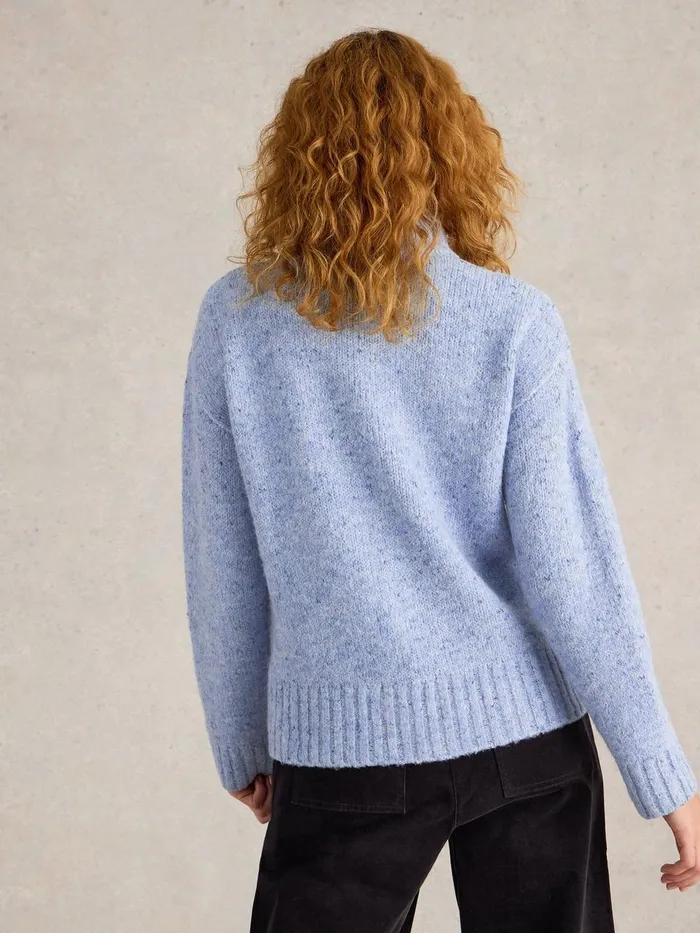 BELLA BUTTON LONG SLEEVE JUMPER Blue Multi Women White Stuff Knitwear BELLA BUTTON LONG SLEEVE JUMPER Blue Multi Women White Stuff Knitwear
