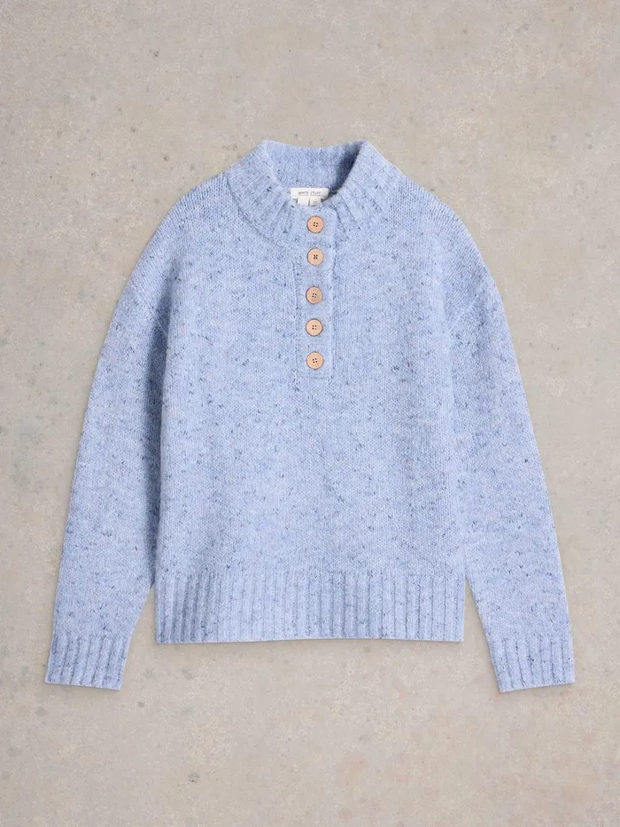 BELLA BUTTON LONG SLEEVE JUMPER Blue Multi Women White Stuff Knitwear BELLA BUTTON LONG SLEEVE JUMPER Blue Multi Women White Stuff Knitwear