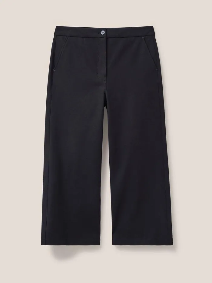 Belle Wide Leg Cropped Trouser Pure Black Women White Stuff Trousers Belle Wide Leg Cropped Trouser Pure Black Women White Stuff Trousers