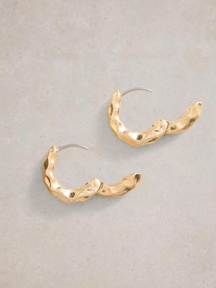 Berrie Huggie Earring Gold Tone Metallic Women White Stuff Jewellery Berrie Huggie Earring Gold Tone Metallic Women White Stuff Jewellery