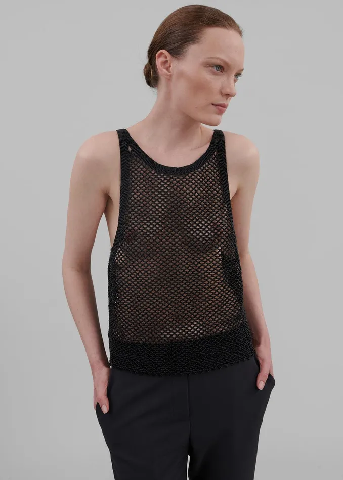 Bevza Beaded Tank Top 8211 Black Women The Frankie Shop Clothing