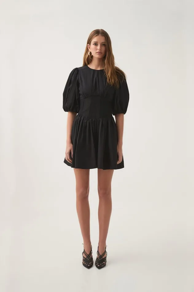 Billie Corded Mini Dress Black Women Aje Dresses Billie Corded Mini Dress Black Women Aje Dresses