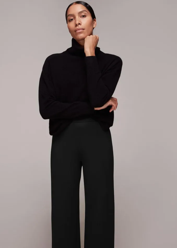 Black Camilla Wide Leg Trouser Women Whistles Tailoring