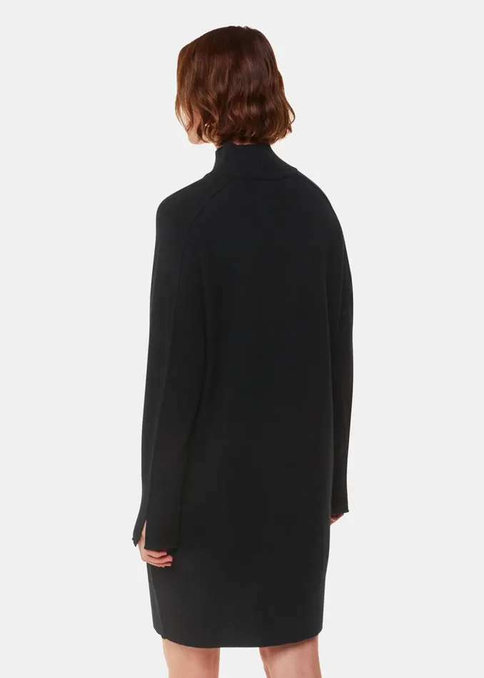 Black Cashmere Funnel Neck Dress Women Whistles Knitwear and Cashmere