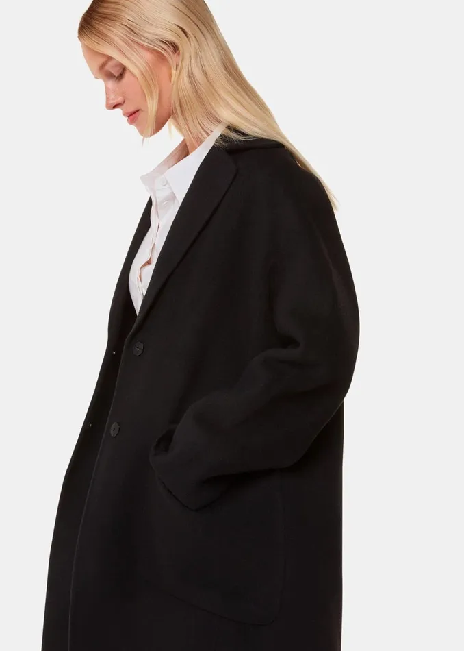 Black Cassie Double Face Pocket Coat Women Whistles Coats and Jackets