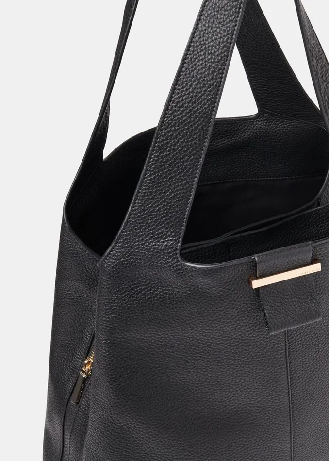 Black Dia Tote Bag Women Whistles Leather