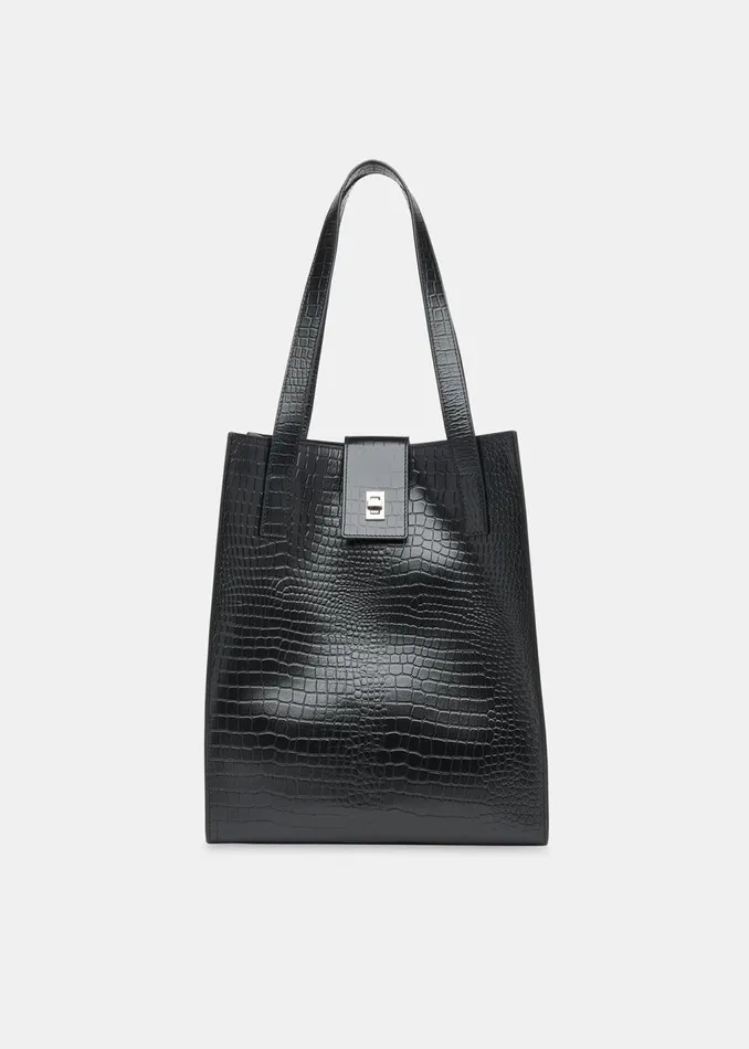 Black Inara Turn Lock Bag Women Whistles Leather