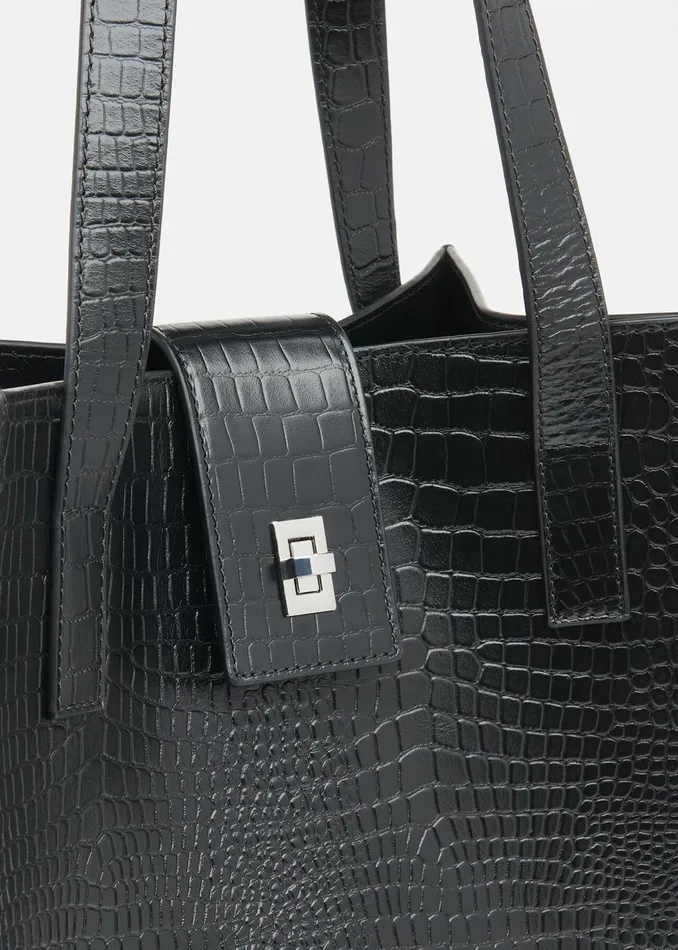 Black Inara Turn Lock Bag Women Whistles Leather