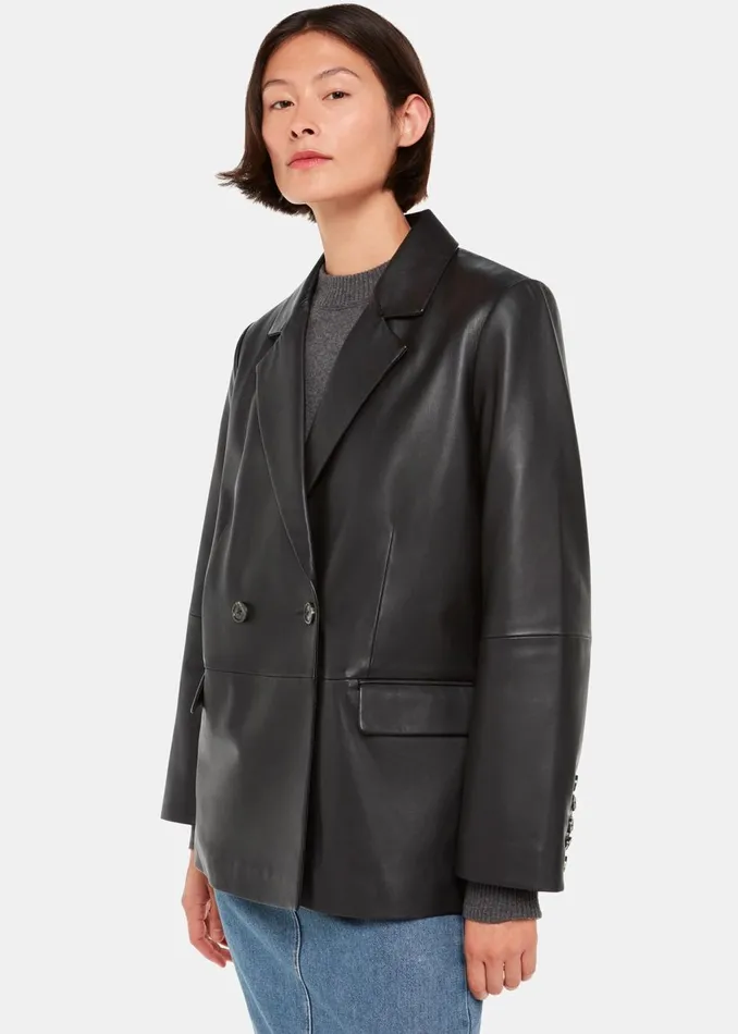 Black Keeley Double Breasted Blazer Women Whistles Coats and Jackets