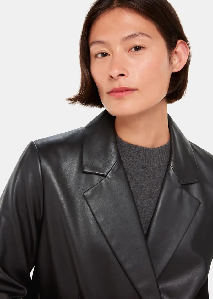 Black Keeley Double Breasted Blazer Women Whistles Coats and Jackets