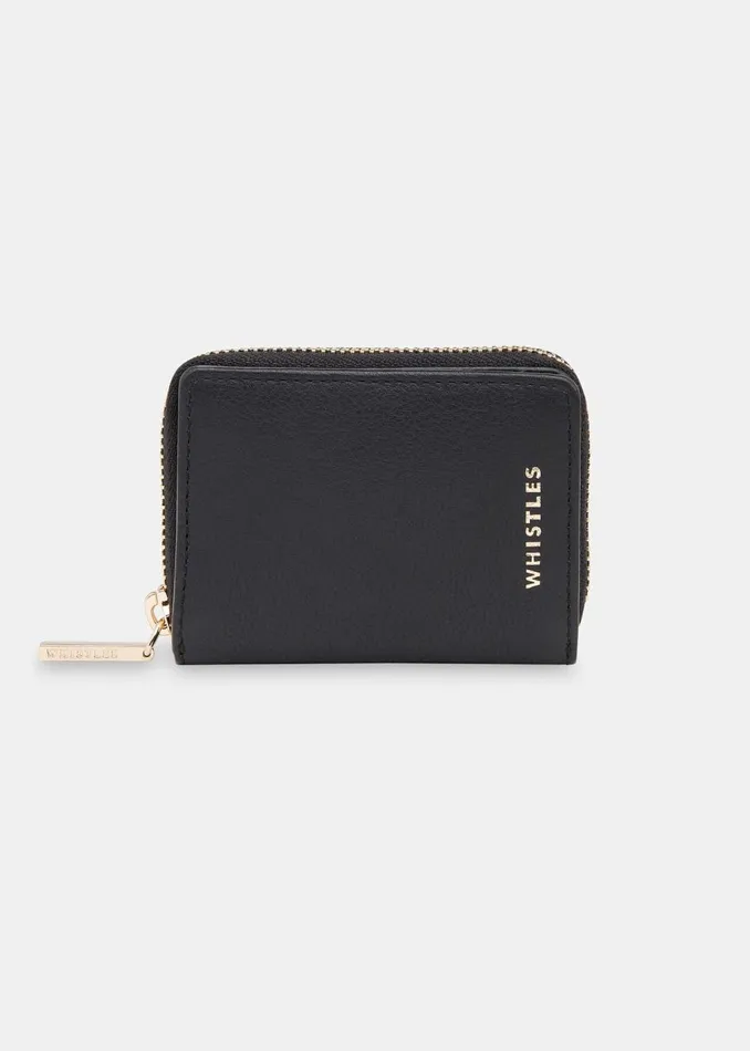 Black Koa Compact Purse Women Whistles Wallets and Cardholders