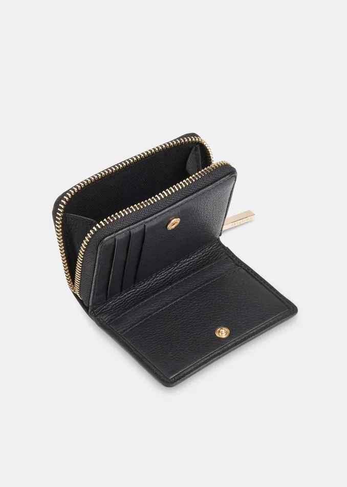 Black Koa Compact Purse Women Whistles Wallets and Cardholders