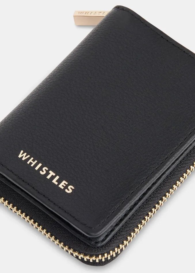 Black Koa Compact Purse Women Whistles Wallets and Cardholders