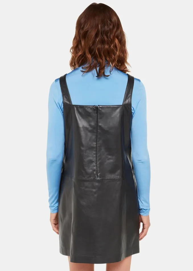 Black Leather Pinafore Dress Women Whistles Dresses