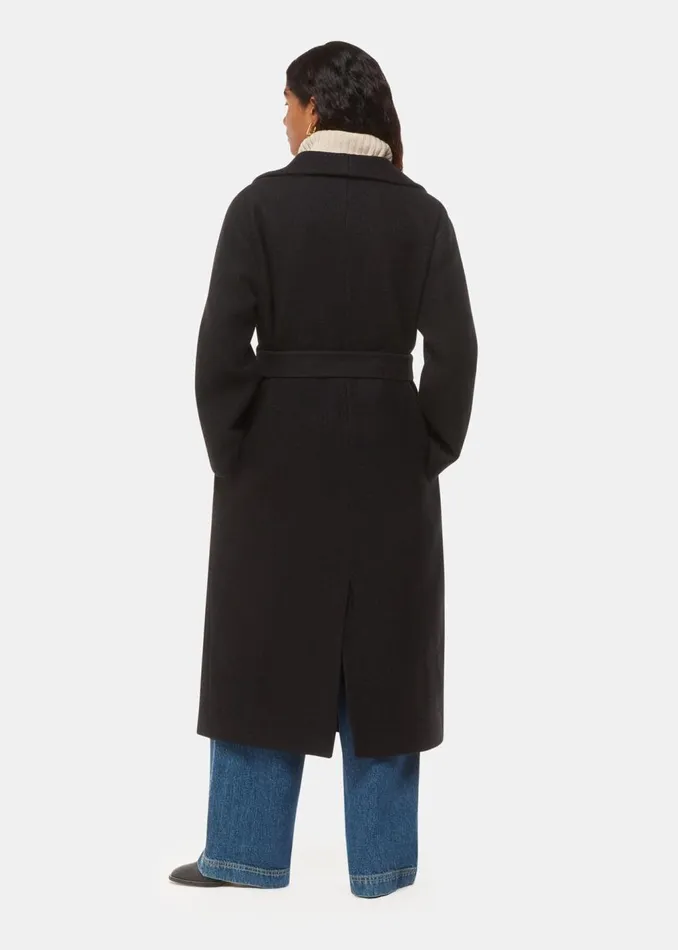 Black Petite Morgan Funnel Neck Coat Women Whistles Petite Coats and Jackets