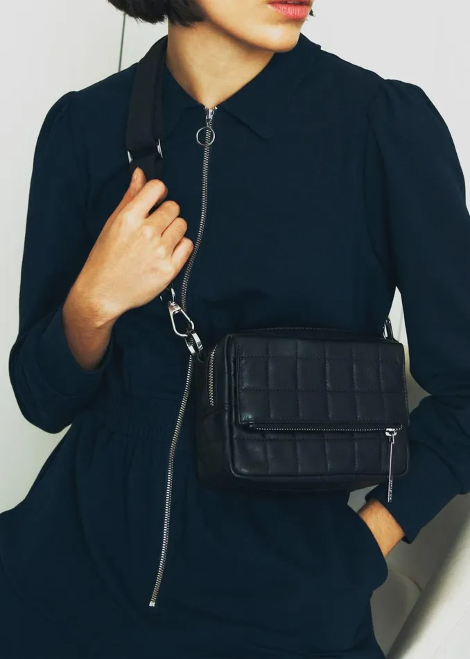 Black Quilted Bibi Crossbody Bag Women Whistles Bibi Bags